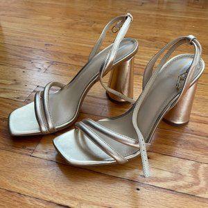 BRAND NEW Sam Edelman Kia Leather Sculptural Heel Ankle Strap Sandals